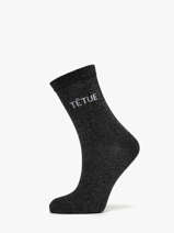 Damessokken Ttue Long Glitter Pieces Zwart socks women 17162499